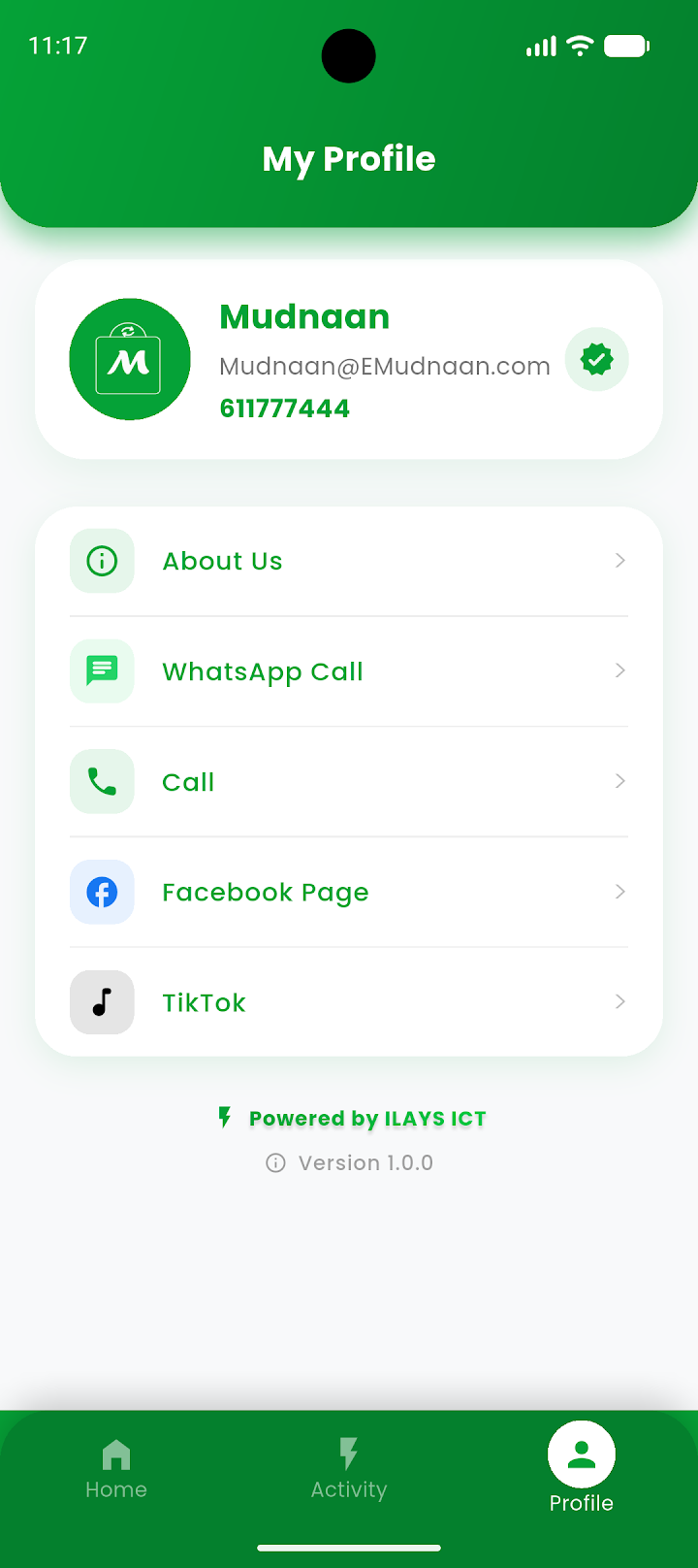 EMudnaan profile screen